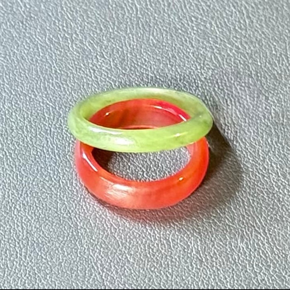vtg Jade & Carnelian Rings